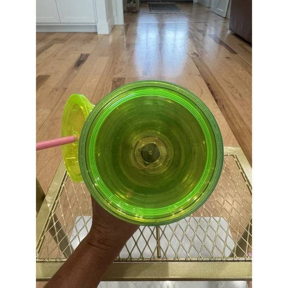 Starbucks 2023 Stay Weird EVIL EYE Neon Lime Green Venti 24Oz Cold Cup Used T4 - Picture 5 of 7